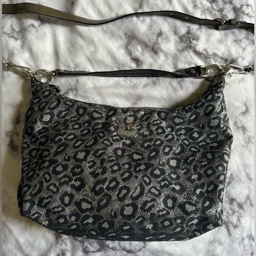 COACH Leopard Black/Silver crossbody/ shoulder bag
